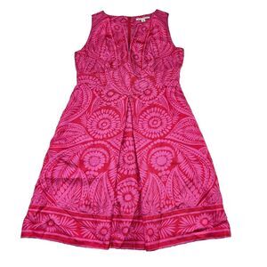 Banana Republic Pink Floral Sleeveless Fit-and-Flare Dress